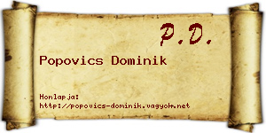 Popovics Dominik névjegykártya